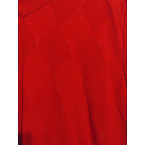 Vintage Saddlebred Grandpa Sweater Vest V-Neck Diamond Shape Red XL - Picture 3 of 4